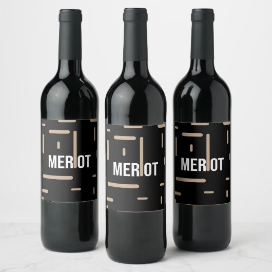 Bottle vine merlot desing wijn etiket (Flessen)