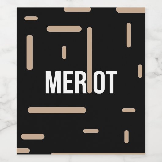 Bottle vine merlot desing wijn etiket (Enkel label)