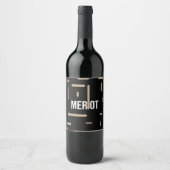 Bottle vine merlot desing wijn etiket (Voorkant)
