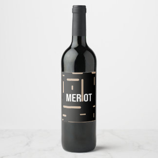 Bottle vine merlot desing wijn etiket