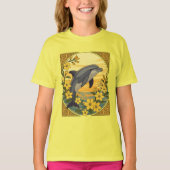 Bottlenose dolfijn met gele jasmijnbloemen t-shirt (Voorkant)