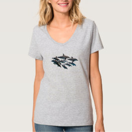 Bottlenose Dolfijn V-hals T-shirt