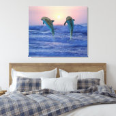 Bottlenose Dolphin op Sunrise Canvas Afdruk (Insitu (Slaapkamer))
