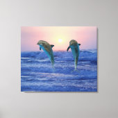 Bottlenose Dolphin op Sunrise Canvas Afdruk (Voorkant)