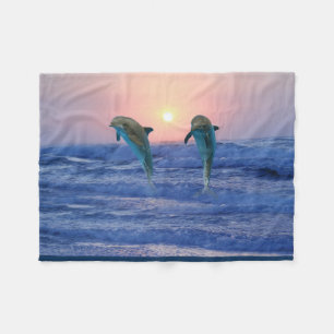 Bottlenose Dolphin op Sunrise Fleece Deken