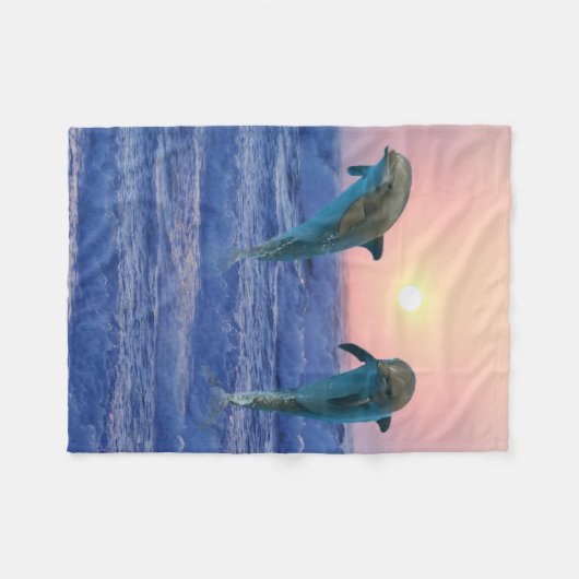 Bottlenose Dolphin op Sunrise Fleece Deken (Voorkant (Horizontaal))
