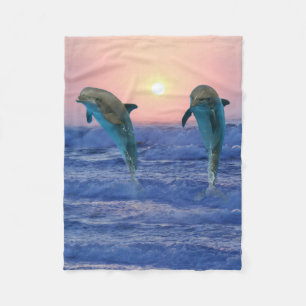 Bottlenose Dolphin op Sunrise Fleece Deken