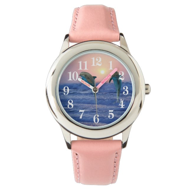 Bottlenose Dolphin op Sunrise Horloge (Voorkant)