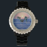 Bottlenose Dolphin op Sunrise Horloge<br><div class="desc">Samen met snelheid, toewijding en intelligentie is Dolphin ook een boodschapper van liefde. Dit is deels te danken aan de band met Delphi, die de liefde in de baarmoeder betekent. Aphrodite, de Griekse godin van de liefde, zou de vorm hebben van de dolfijn en ook bekend staan als de vrouw...</div>