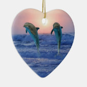 Bottlenose Dolphin op Sunrise Keramisch Ornament (Rechts)