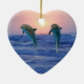 Bottlenose Dolphin op Sunrise Keramisch Ornament (Achterkant)