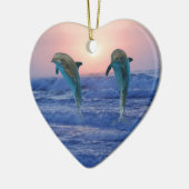 Bottlenose Dolphin op Sunrise Keramisch Ornament (Links)