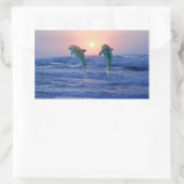 Bottlenose Dolphin op Sunrise Rechthoekige Sticker (Tas)
