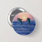 Bottlenose Dolphin op Sunrise Ronde Button 5,7 Cm (Voorkant /achterkant)