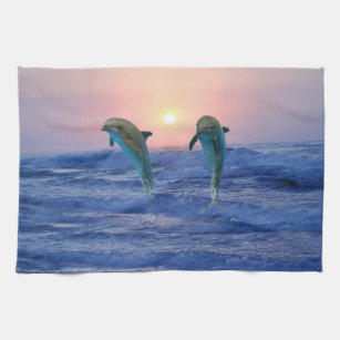 Bottlenose Dolphin op Sunrise Theedoek