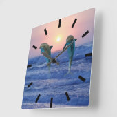 Bottlenose Dolphin op Sunrise Vierkante Klok (Hoek)