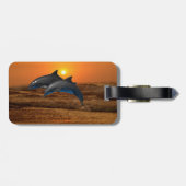Bottlenose Dolphin op Sunset Bagagelabel (Achterkant horizontaal)