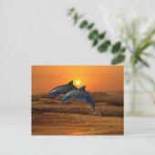 Bottlenose Dolphin op Sunset Briefkaart (Staand voorkant)