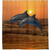 Bottlenose Dolphin op Sunset Douchegordijn (Voorkant)
