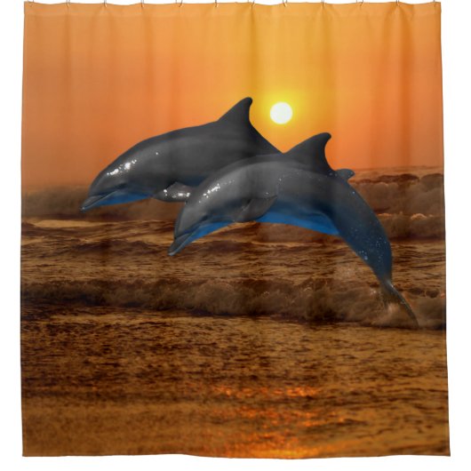 Bottlenose Dolphin op Sunset Douchegordijn (Voorkant)