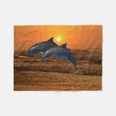 Bottlenose Dolphin op Sunset Fleece Deken (Voorkant (Horizontaal))