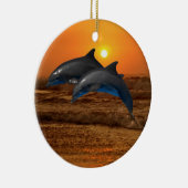 Bottlenose Dolphin op Sunset Keramisch Ornament (Rechts)