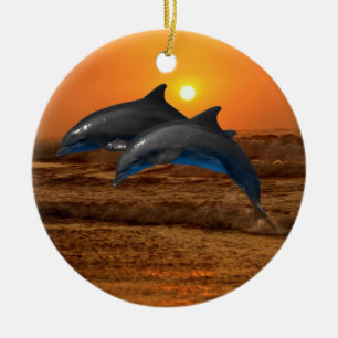 Bottlenose Dolphin op Sunset Keramisch Ornament