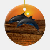Bottlenose Dolphin op Sunset Keramisch Ornament (Achterkant)