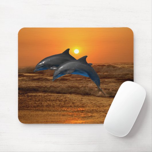Bottlenose Dolphin op Sunset Muismat (Met muis)
