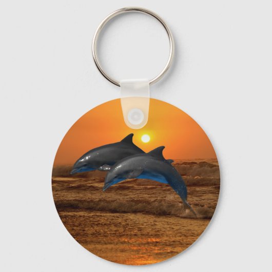 Bottlenose Dolphin op Sunset Sleutelhanger (Voorkant)