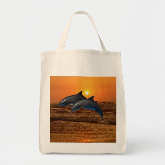 Bottlenose Dolphin op Sunset Tote Bag (Voorkant)
