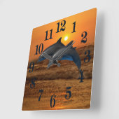 Bottlenose Dolphin op Sunset Vierkante Klok (Hoek)