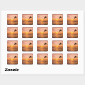 Bottlenose Dolphin springen 2 Vierkante Sticker (Vel)