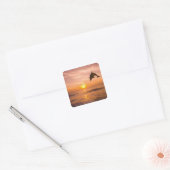 Bottlenose Dolphin springen 2 Vierkante Sticker (Envelop)