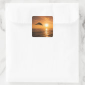 Bottlenose Dolphin springen Vierkante Sticker (Tas)