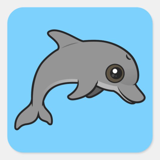 Bottlenose Dolphin Vierkante Sticker (Voorkant)