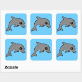 Bottlenose Dolphin Vierkante Sticker (Vel)