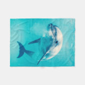 Bottlenosed dolfijn onderwater fleece deken (Voorkant (Horizontaal))