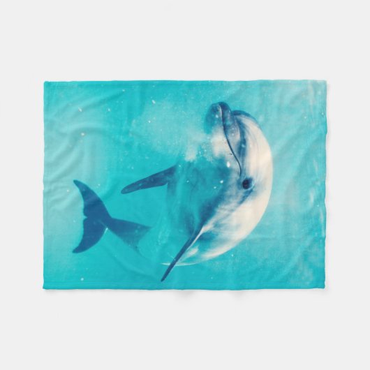Bottlenosed dolfijn onderwater fleece deken (Voorkant (Horizontaal))