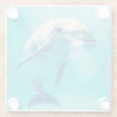 Bottlenosed dolfijn onderwater glazen onderzetter (Achterkant)