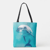 Bottlenosed dolfijn onderwater tote bag (Achterkant)