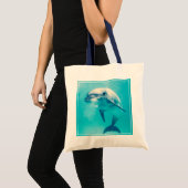 Bottlenosed dolfijn onderwater tote bag (Voorkant (product))