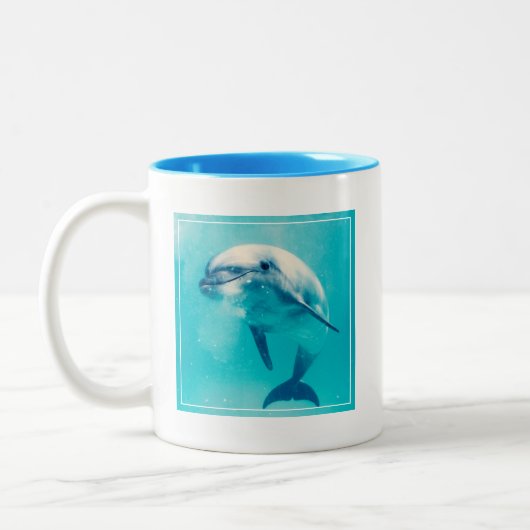 Bottlenosed dolfijn onderwater tweekleurige koffiemok (Links)