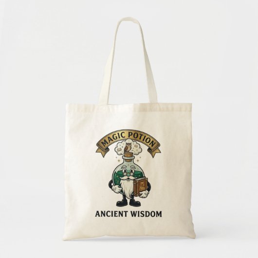 Botto Oude Wijsheid Tovenaar Magische Drank Uil Re Tote Bag (Voorkant)
