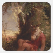 Bottom Aslaap, 1891 Vierkante Sticker (Voorkant)