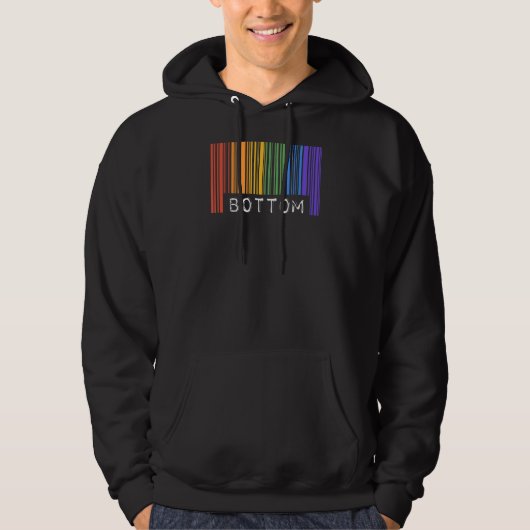 Bottom Gay Pride Flag Barcode Lgbtq Matheti Hoodie (Voorkant)