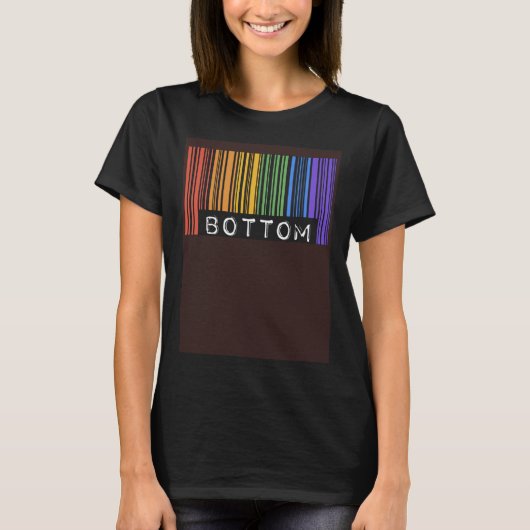 Bottom Gay Pride Flag Barcode LGBTQ Month Aestheti T-shirt (Voorkant)