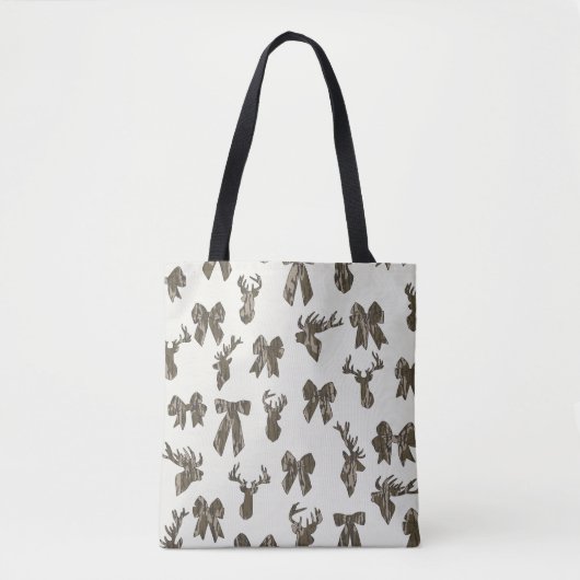 Bottom Lands Camo Coquette Bow for Women Deer Hunt Tote Bag (Voorkant)