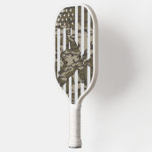 Bottom Lands Camo Patriottische Wilde Eend Camo Pickleball Paddle (Links)
