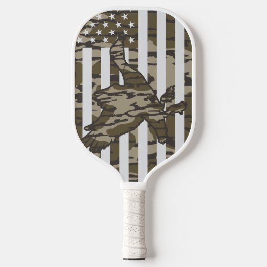 Bottom Lands Camo Patriottische Wilde Eend Camo Pickleball Paddle (Voorkant)